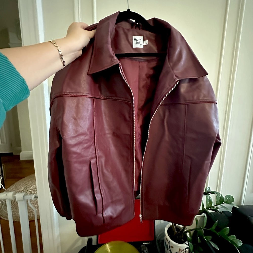 Princess Polly Goldsmith Faux Leather Bomber